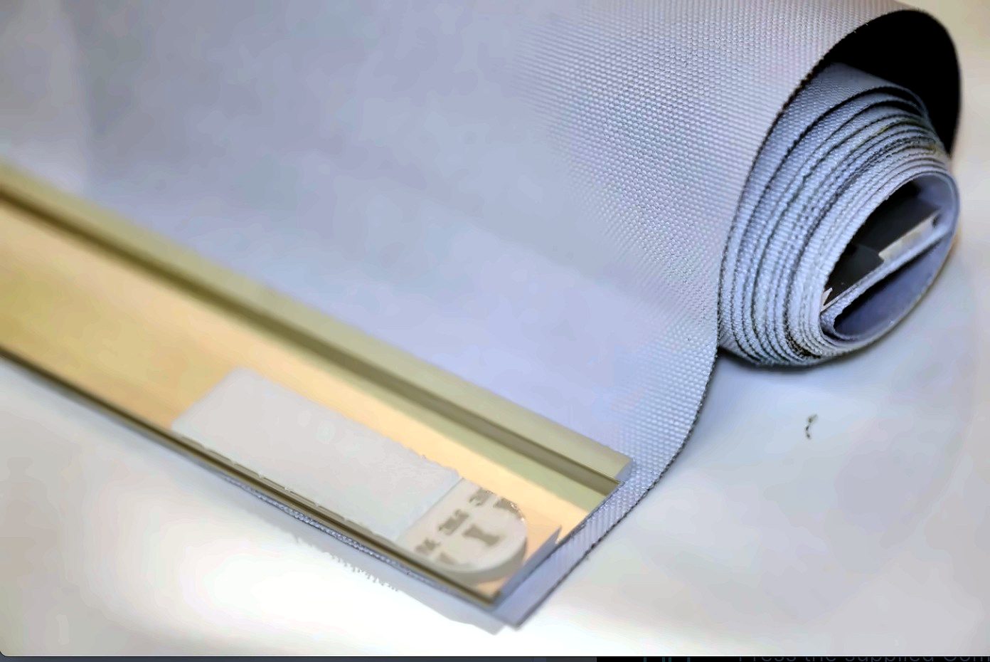 Aluminium batten set into the back of the canvas