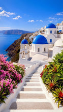 Load image into Gallery viewer, Santorini Blue Domes View