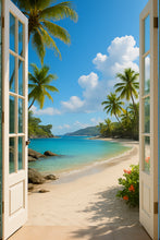Load image into Gallery viewer, Tropical Bay View – XXL Vertical Canvas Print
