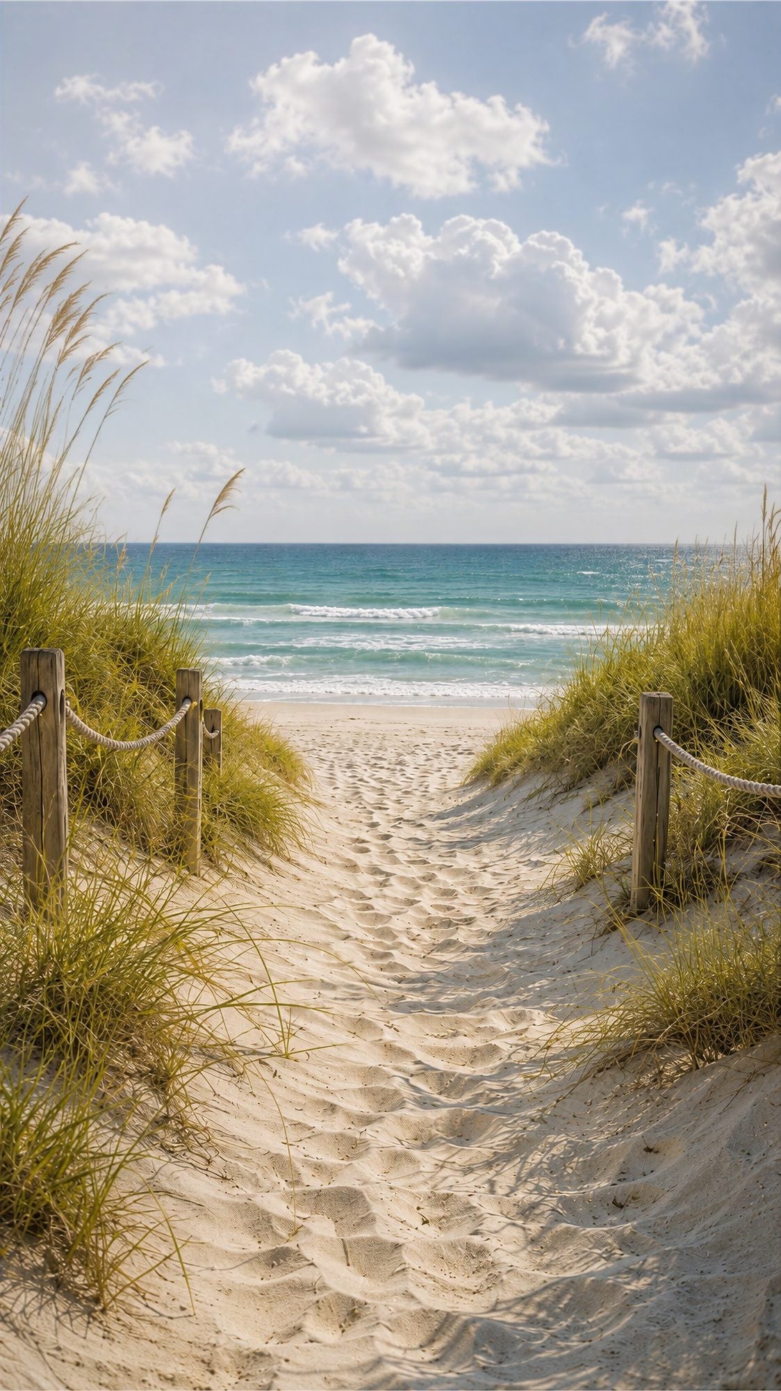 Oversized Alluring Dune Path frameless canvas wall art print hanging flush to a modern wall by Oasis Editions.