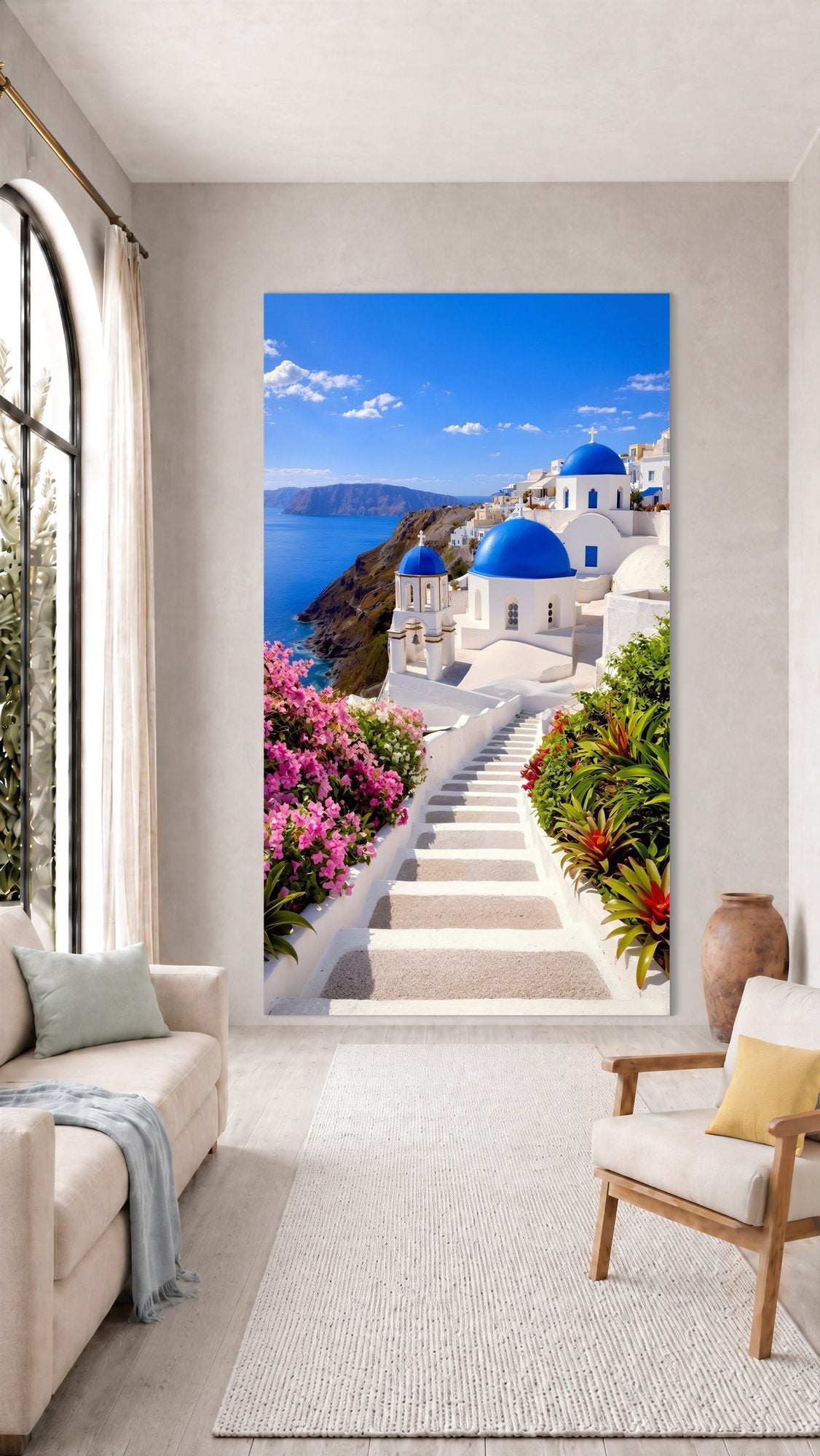 Santorini Blue Domes View